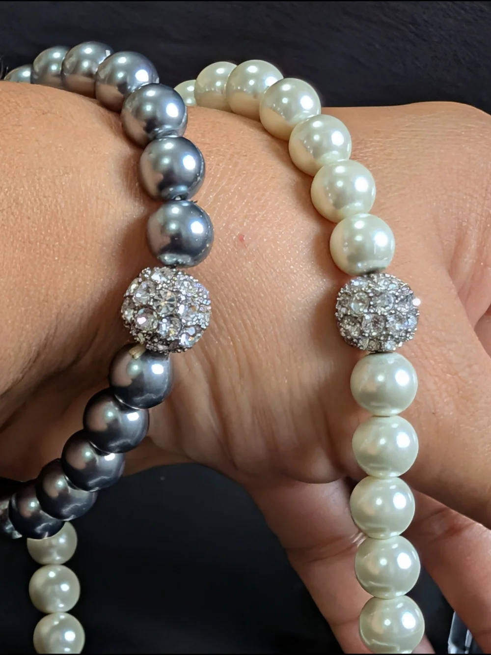 David Tutera 12486 White Sydney Ball Necklace And Bracelet Set Women's Jewelry